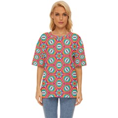 Hexagons And Stars Pattern       Oversized Basic Tee by LalyLauraFLM