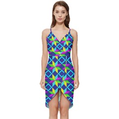 Colorful Stars Pattern                                                           Wrap Frill Dress by LalyLauraFLM