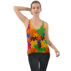 Retro Colors Puzzle Pieces                                                                      Chiffon Cami by LalyLauraFLM