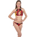 Red Light II Cross Front Halter Bikini Set View1