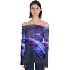 Betta Fish Photo And Wallpaper Cute Betta Fish Pictures Off Shoulder Long Sleeve Top by StoreofSuccess
