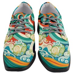 Wave Waves Ocean Sea Abstract Whimsical Women Heeled Oxford Shoes by Jancukart