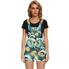 Waves Ocean Sea Abstract Whimsical (1) Short Overalls by Jancukart