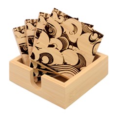 Waves Ocean Sea Abstract Whimsical (1) Bamboo Coaster Set by Jancukart