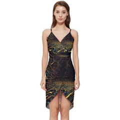 Data Technology Coding Pattern Wrap Frill Dress by Jancukart