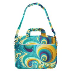 Waves Ocean Sea Abstract Whimsical Macbook Pro 16  Shoulder Laptop Bag by Jancukart