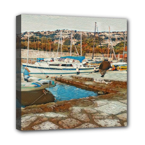 Alone On Gardasee, Italy  Mini Canvas 8  X 8  (stretched) by ConteMonfrey