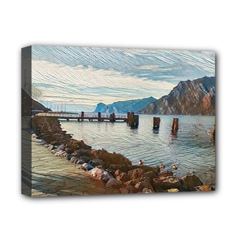 Ducks On Gardasee Deluxe Canvas 16  X 12  (stretched)  by ConteMonfrey