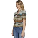 Calm Day On Lake Garda Puffed Short Sleeve Button Up Jacket View2