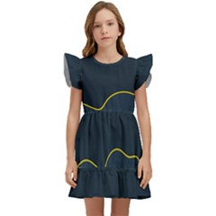 Abstract Landscape Art Design Pattern Water Kids  Winged Sleeve Dress by Jancukart