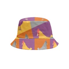 Chickens Pixel Pattern - Version 1a Inside Out Bucket Hat (kids) by wagnerps