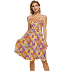 Chickens Pixel Pattern - Version 1b Sleeveless Tie Front Chiffon Dress by wagnerps