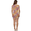 Chickens Pixel Pattern - Version 1b Low Cut Cap Sleeve Mini Dress View4