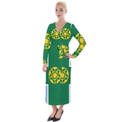 Derbyshire Flag Velvet Maxi Wrap Dress by tony4urban
