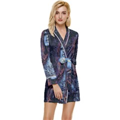 Pavement Lover Long Sleeve Satin Robe by MRNStudios
