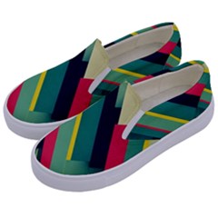 Pattern Abstract Geometric Design Kids  Canvas Slip Ons by danenraven