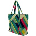 Pattern Abstract Geometric Design Zip Up Canvas Bag View1