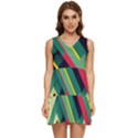 Pattern Abstract Geometric Design Tiered Sleeveless Mini Dress View1