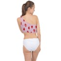 Valentine Day Heart Pattern Spliced Up Bikini Top  View2