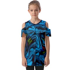 Texture Background Fold Over Open Sleeve Top by artworkshop