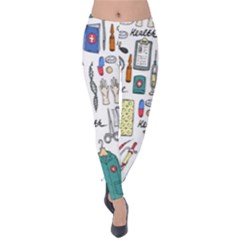 Medical Biology Detail Medicine Psychedelic Science Abstract Abstraction Chemistry Genetics Art Patt Velvet Leggings by Jancukart