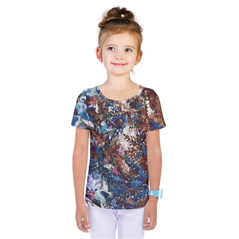 Brown Leaves Kids  One Piece Tee by DinkovaArt