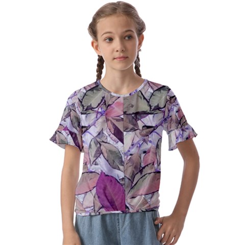 Leaves  Kids  Cuff Sleeve Scrunch Bottom Tee by DinkovaArt