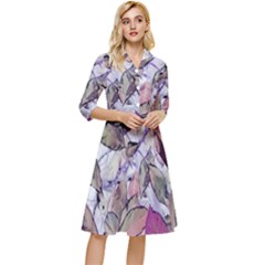 Leaves  Classy Knee Length Dress by DinkovaArt