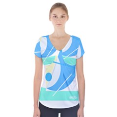 Abstract Art Design T- Shirt Abstract-1 T- Shirt Short Sleeve Front Detail Top by maxcute