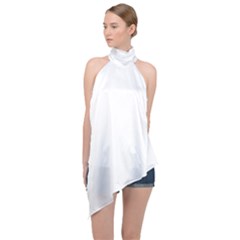 Abstract Boho Print T- Shirt Abstract Boho Print T- Shirt Halter Asymmetric Satin Top by maxcute