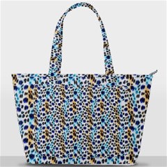 Blue Beige Leopard Back Pocket Shoulder Bag  by DinkovaArt