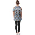 Blue Beige Leopard Fold Over Open Sleeve Top View2