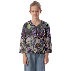 Dark Leaves Kids  Sailor Shirt by DinkovaArt