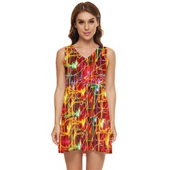 Design Art Pattern Tiered Sleeveless Mini Dress by artworkshop