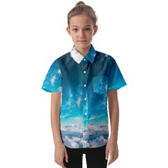 Landscape Sky Clouds Hd Wallpaper Kids  Short Sleeve Shirt by artworkshop