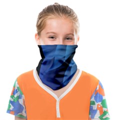 Abstract Blue Background Face Covering Bandana (kids) by artworkshop