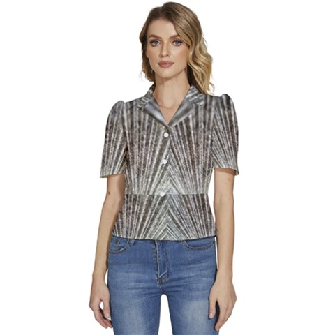 Light Cloud Puffed Short Sleeve Button Up Jacket by artworkshop