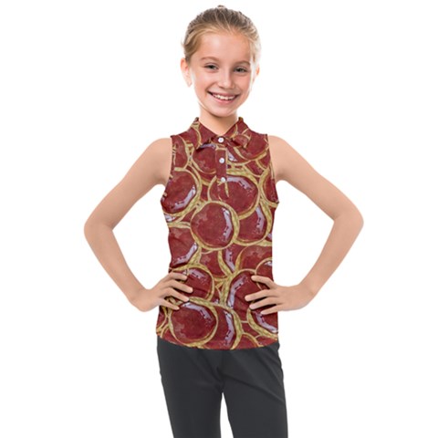 Cookies With Strawberry Jam Motif Pattern Kids  Sleeveless Polo Tee by dflcprintsclothing