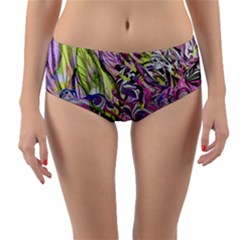 Abstract Intarsio Reversible Mid-waist Bikini Bottoms by kaleidomarblingart