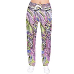 Abstract Intarsio Women Velvet Drawstring Pants by kaleidomarblingart
