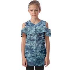Texture Reef Pattern Fold Over Open Sleeve Top by artworkshop