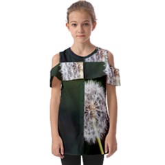 White Flower Fold Over Open Sleeve Top by artworkshop