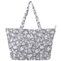 Black And White Alien Drawing Motif Pattern Full Print Shoulder Bag View1