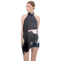 Hood 2 Halter Asymmetric Satin Top by Holyville
