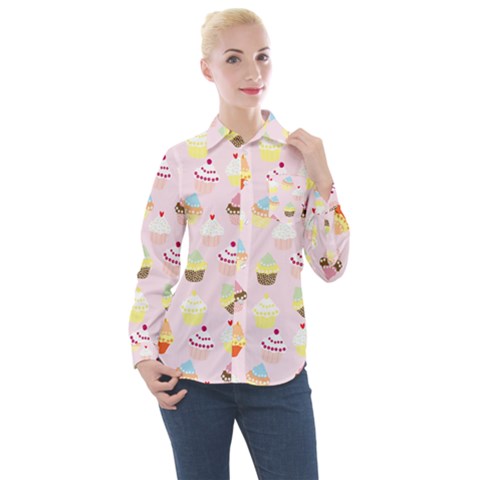 Cupcakes! Women s Long Sleeve Pocket Shirt by fructosebat
