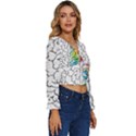 Brain-mind-psychology-idea-drawing Long Sleeve V-Neck Top View3