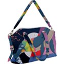 Whale Moon Ocean Digital Art Canvas Crossbody Bag View1