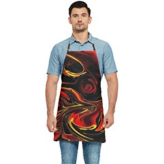 Modern Art Design Fantasy Surreal Orange Kitchen Apron by Ravend