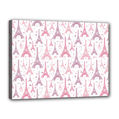 Eiffel Tower Pattern Wallpaper Canvas 16  X 12  (stretched) by Ravend