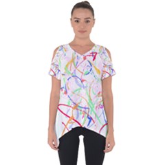 Abstract T- Shirt Abstract Art T- Shirt Cut Out Side Drop Tee by maxcute